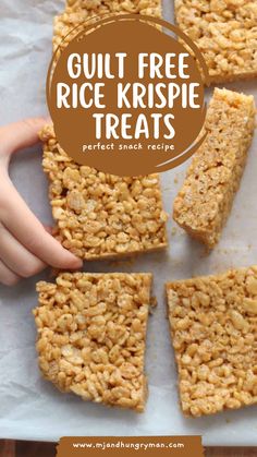 homemade granola rice krispie treats with text overlay