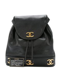 Shop Chanel Vintage CC chain backpack Chanel Handbags Black, Rucksack Bags, Knapsack Bag, Chanel Backpack, Quilted Handbags, Shopping Chanel, Chanel Vintage, Black Caviar, Chain Bag