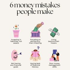 a poster with some words on it that says 6 money makes people make and other things are