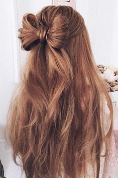 Cool Braided Back To School Hairstyles ★ Bow Hairstyle, Wedding Hair Inspiration, Wedding Hair Down, Easy Hairstyles For Long Hair, Party Hairstyles, Aesthetic Hair, Down Hairstyles, The Mirror, Prom Hair