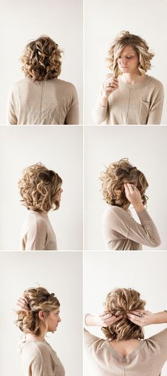 Pretty Updo Hairstyle for Short Curly Hair: Prom Hairstyle Ideas Short Hair Twist Styles, Prom Hairstyle, Updo Hairstyle, Hair Prom, Popular Haircuts, Penteado Cabelo Curto, Short Hair Updo, Formal Hairstyles, Short Curly Hair