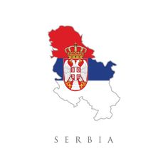 the flag and map of serbia