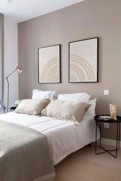 Greige Bedroom, Beige Walls Bedroom, Decor Ideas Bedroom, Bedroom Organization, Dekorasi Kamar Tidur, Bedroom Wallpaper, Bedroom Wall Colors, Redecorate Bedroom, Bedroom Wall Decor