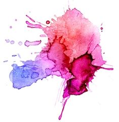 an abstract watercolor painting of pink and purple ink