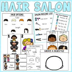 the hair salon worksheet is shown with pictures and instructions to help students learn how to