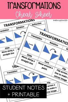 three different types of transportation sheets with text that reads, transform and printables