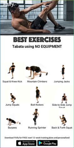 the best exercises for tabata using no equipment