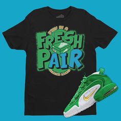 Introducing the perfect addition to your sneakerhead collection - our Nike Air Max Penny 1 Stadium Green Matching Shirt! Elevate your sneaker game in this Penny 1 outfit. Whether you're a fashion-savvy adult or a sneaker enthusiast, this unisex shirt is the ultimate Sneakerhead Gift. Crafted to complement your shoe game, this tee showcases your love for the Nike Air Max Penny 1 Stadium Green. Available for both men and women, it's the ideal choice to complete your ensemble. Don't miss out on this must-have addition to your wardrobe; it's time to step up in our Stadium Green Penny 1s matching tee available in this Unisex Tee! --------------------------------------------- ▶▶T - S H I R T ● D E T A I L S ● This sneaker match tee is designed to match the Nike Air Max Penny 1 Stadium Green FQ88 Green Graphic Print Sports Sneakers, Green Low-top Sneakers With Graphic Print, Casual Basketball Shoes With Logo For Streetwear, Sporty Sneakers With Graphic Print For Sports, Sporty Streetwear Basketball Shoes With Logo Print, Casual Green Moisture-wicking Sneakers, Green Moisture-wicking Casual Sneakers, Nike Air Max Penny, Sneakerhead Gifts