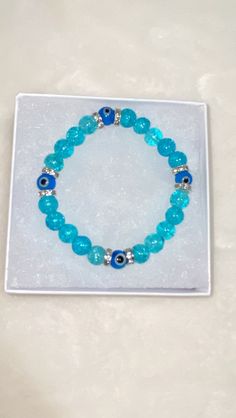 Evil eye beaded bracelet 16 CM Casual Beaded Evil Eye Bracelet As Gift, Turquoise Evil Eye Bracelet With Round Beads As Gift, Turquoise Evil Eye Bracelet With Round Beads, Casual Evil Eye Beaded Bracelets As Gift, Casual Beaded Evil Eye Bracelet For Gift, Turquoise Bracelets With Evil Eye Round Beads, Casual Beaded Evil Eye Bracelet, Adjustable Beaded Turquoise Evil Eye Bracelet, Adjustable Turquoise Evil Eye Bracelet With Round Beads