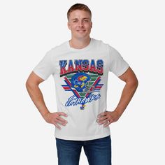 Fandom like yours is timeless. Make sure you’ve got the outfit to prove it. With an old-school style and a team-focused design that will go perfect with the rest of your fit, this Kansas Jayhawks Triangle Vintage T-Shirt is up for the task. Because vintage vibes are SO in right now. This top features a design that showcases your all-important team colors and a bold team logo display across the chest, meaning this tshirt will prove your unmatched dedication to the Kansas Jayhawks when you’re at t Logo Display, Kansas Jayhawks, School Style, Team T Shirts, Team Shirts, The Outfit, Prove It, School Fashion, Vintage Vibes