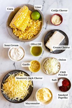 the ingredients to make corn on the cob