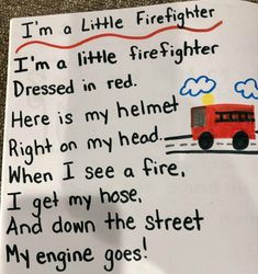 a handwritten letter to a little firefighter