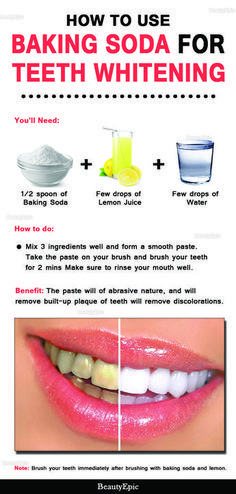 How to Use Baking Soda for Teeth Whitening White Teeth Tips, Hismile Teeth Whitening, Baking Soda Teeth Whitening, Mouth Health