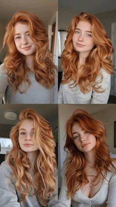 Pale Skin Hair Color Blue Eyes, Brown Hair Trends, Light Auburn Hair, Brown Hair Inspiration, Strawberry Blonde Hair Color, Natural Red Hair, Honey Brown Hair, Strawberry Blonde Hair