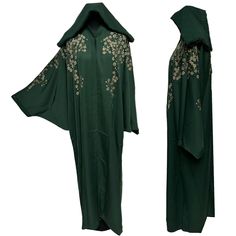 Salma Green Batwing Abaya Farasha Jalabiya Arab Dress with Embroidery . As a result, comes in original plastic wrap with Hijab included. Beautiful material with a premium feel. Exclusive new design Abaya.      Comes with scarf  embrodery   colour: green  Close front  material : nida  Latest new design!  Suitable for easy iron.   Do not tumble dry.  Dry clean  hand wash  The scarf is free and it may be little different in colour and design   Abayas are known by many name such as modest Islamic clothing, jilbab, jalabiya Arab rob, long dress, Muslim clothing, Kimonos, Hijab. However, they serve the same purpose: to cover. Other models are usually kaftans, cut from light, flowing fabrics like crepe, georgette, nida, and chiffon. Other known styles are open ,closed front, Batwing. Styles diffe Traditional Floor-length Khimar With Dabka, Traditional Long Khimar For Eid, Traditional Floor-length Khimar For Eid, Traditional Long Khimar For Wedding, Eid Festive Abaya With Floral Embroidery, Festive Floral Embroidered Abaya For Eid, Traditional Dabka Khimar For Wedding, Green Long Abaya With Dabka, Long Embroidered Abaya For Eid