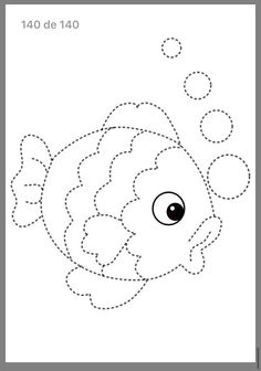 a fish with dotted lines to be traced into it's own drawing, which is easy