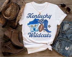 Screen Printed Unisex T-Shirt Kentucky Shirts, Kentucky Wildcats, Wild Cats, Kentucky, Clothing Items, Unisex T Shirt, Springs, Screen Printing, Screen