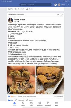 a facebook post with an image of cookies and other desserts on it's page