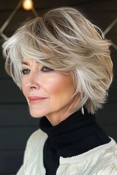 Haircuts For Medium Length Hair, Hairstyles For Women Over 60, Over 60 Hairstyles, Easy Hair Cuts, Choppy Bob, Choppy Bob Hairstyles, Chin Length Hair, Bob Haircut For Fine Hair