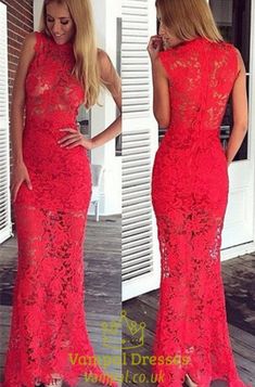 Prom Gowns Elegant, Modest Evening Gowns, Cheap Floor, Red Mermaid Prom Dress, Lace Prom Gown, Red Lace Prom Dress, Mermaid Prom Dresses Lace, Red Mermaid, Prom Dresses 2016