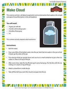 a flyer with an image of a glass jar filled with liquid and the words make cloud