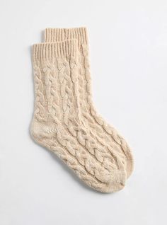 Cable Knit Crew SocksPlus Size Cable Knit Crew Socks, IVORY Cable Knit Socks, Mom Bod, Knit Ideas, Fitted Wedding Dress, Wool Socks, White Sock