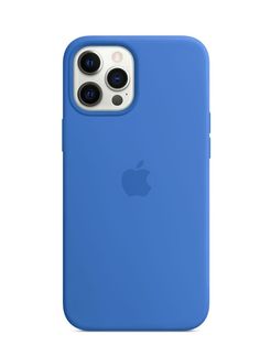 an iphone 11 case in blue with the camera lens facing up and to the side