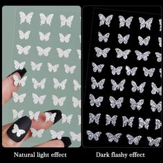 1PC Reflective Glitter 3D Nail Stickers Butterfly Design Decoration Manicures Nail Butterfly, Stickers Butterfly, Accessories Illustration, Butterfly Stickers, Fashion Accessories Illustration, Nail Art Glitter, Glitter Stickers, Stickers Cute