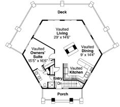 the floor plan for this octagonal home