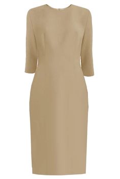 Zurich Tan Sheath Dress with 3/4 Sleeves – Caeli Couture #tansheathdress #tandress #tan #sheathdress #dress #fashion #3/4sleeves Beige Formal Dresses, Daytime Dress, Puff Sleeve Gown, Grey Sheath Dress, Petite Midi Dress, Red Sheath Dress, White Flower Dress, Long Sleeve Sheath Dress, Sleeve Gown