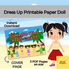 the summer time kids's craft book is shown with instructions for how to make it