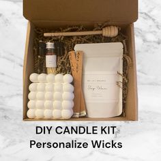 the diy candle kit includes personalize wicks