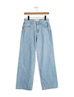 SLVRLAKE Wide Leg JeansBlueLight Wash with Mid-Rise5 PocketsRaw-Edge TrimZip & Button ClosureFit:Jeans by SLVRLAKE typically fit true to size. Wide Leg Jeans, Leg Jeans, Mid Rise, Wide Leg, Clothes For Women, Clothes