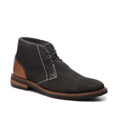 Rustic Asphalt-Ask For More Suede Chukka Boot With a fresh stacked heel detail and modern contrast stitching, the mixed material Ask For More chukka boot from Rustic Asphalt will add some unique tailored style to your attire! High-top Workwear Boots With Contrast Sole, High-top Work Boots With Contrast Sole, High-top Boots With Contrast Sole For Work, Black Casual Suede Chukka Boots, Ankle-high Boots With Stitched Sole For Work, Casual Workwear Boots With Contrast Sole, Casual Workwear Chukka Boots With Reinforced Heel, Ankle-high Work Boots With Contrast Sole, Black Work Boots With Stitched Sole