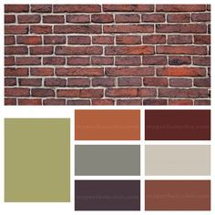 a brick wall is shown with different colors and sizes to choose from for the color scheme