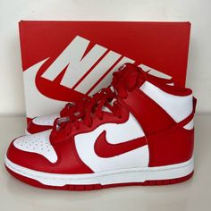 Brand New In The Box Nike Dunk Hi Retro University Red Dd1399-106 Men’s Size 8.5/ Women’s Size 10 No Return All Sales Are Final Red Mid-top Skate Shoes With Cushioned Footbed, Red Lace-up Skate Shoes With Contrast Sole, Nike Red Basketball Shoes With Contrast Sole, Red Nike Basketball Shoes With Contrast Sole, Red High-top Skate Shoes With Boost Midsole, University Red High-top Skate Shoes With Cushioned Footbed, Red Mid-top Skate Shoes With Boost Midsole, Classic Custom Sneakers In University Red With Branded Insole, Red High-top Skate Shoes With Cushioned Footbed