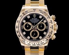 Rolex Daytona 116508 Black Diamond Dial Yellow Gold / Bracelet 2022 #Rolex #CosmographDaytona #Horology #Rolex116508 Cosmograph Daytona, Yellow Gold Bracelet, Gold Case, Champagne Gold