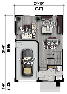 the floor plan for a two bedroom apartment with an attached bathroom and living room area