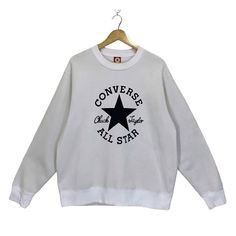 Welcome❗Thanks for visiting our shop❤️❤️ PLEASE READ & KNOW BEFORE YOU DO PAYMENT. Used in good condition. ▪️Item       : Converse Sweatshirt  ▪️Tag size: 2L ▪️No Holes No Stains Measurements I look personally     : Pit to pit            : 24 inches Top to Bottom : 27 inches  The ensure best fit, measure against a piece that you already own. 🔥ALL SHIPMENTS OVER 100USD CAN GET FREEGIFT FROM ME🎁🎁 PAYMENTS AND SHIPPING  ▪️Accept "PAYPAL" only ▪️This item will be ship along with tracking number a Converse Sweatshirt, Converse Chuck Taylor All Star, Chuck Taylor All Star, Print Pullover, Mens Sweatshirts, Converse, Sweat Shirt, Crew Neck Sweatshirt, Halloween Shopping