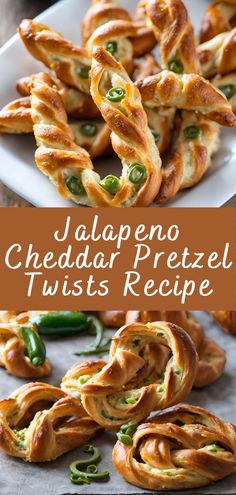 jalapeno cheddar pretzel twists recipe on a white plate