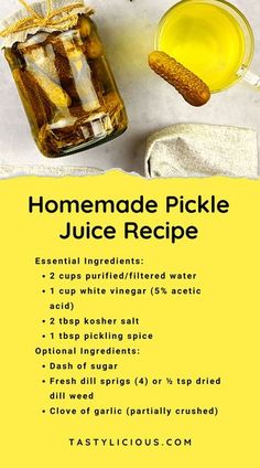 a recipe for homemade pickle juice