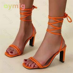 SPECIFICATIONSWith Platforms: NoUpper Material: PUStyle: FashionSide Vamp Type: OpenSandal Type: Ankle-WrapPattern Type: SolidOutsole Material: RubberOrigin: CN(Origin)Occasion: PartyModel Number: 14235436Lining Material: PUItem Type: SandalsInsole Material: PUHeel Type: Square heelHeel Height: High (5cm-8cm)Fit: Fits true to size, take your normal sizeFashion Element: Narrow BandDepartment Name: AdultClosure Type: Elastic bandBrand Name: OYMLGBack Counter Type: Back Strap Summer Lace-up High Heel Sandals With 4-inch Heel, Trendy High Heel Lace-up Sandals For Summer, Orange High Heels For Summer, Summer Strappy Lace-up Sandals With 4-inch Heel, Summer High Heel Lace-up Sandals With Wrapped Heel, Summer Lace-up Sandals With Wrapped High Heel, Orange 4-inch Heel Summer Heels, Orange 4-inch Heels For Summer, Orange Sandals With 4-inch Heel For Summer