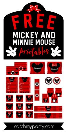 mickey and minnie mouse party printables for free from catchmyparty com