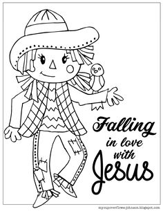 a coloring page with the words falling in love with jesus