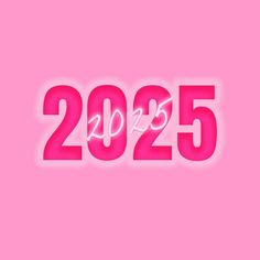 the number 2055 in pink and white on a pink background