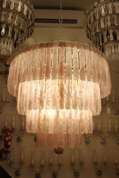 Unique Beautiful Pair of Rose Quartz Rock Crystal Chandeliers Quartz Crystal Chandelier, French Chateau Home, Quartz Rock, Crystal Chandeliers, Beautiful Rose, Rock Crystal, Crystal Chandelier, Beautiful Roses, Chandeliers