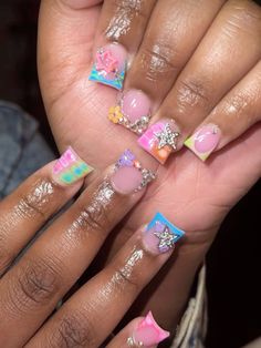 Gel Polish On Natural Nails, Colorful Summer Nails, Diy Acrylic Nails