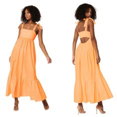 Misa Los Angeles Serafina Maxi Dress, Size Xs, Nwt Color Is Tangerine P2p Is 15” But Some Stretch Due To Elastic Back Panel. Length As Shown Is 56” But Ties At Shoulder To Make Longer Or Shorter. Confident This Would Fit Size Small And Possibly Medium, It Is Oversized. Beautiful For Vacation Or Special Occasions, The Color Is Everything! Stock #0547 Fitted Tie Back Maxi Dress For Daywear, Fitted Tie-back Maxi Dress For Daywear, Orange Sleeveless Maxi Dress With Tie Back, Orange Sleeveless Tie-back Maxi Dress, Sleeveless Orange Maxi Dress With Tie Back, Tie Back Maxi Dress For Daywear, Spring Orange Tie-back Maxi Dress, Orange Sundress With Tie Back, Orange Fitted Tie Back Dresses