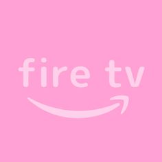 a pink background with the words fire tv written in white across the top, and an amazon logo at the bottom