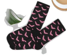 Cute Black Socks For Gifts, Goth Socks, Clothing Kawaii, Goth Clothing, Kawaii Goth, Goth Aesthetic, Aesthetic Clothing, Black Socks, Cute Socks